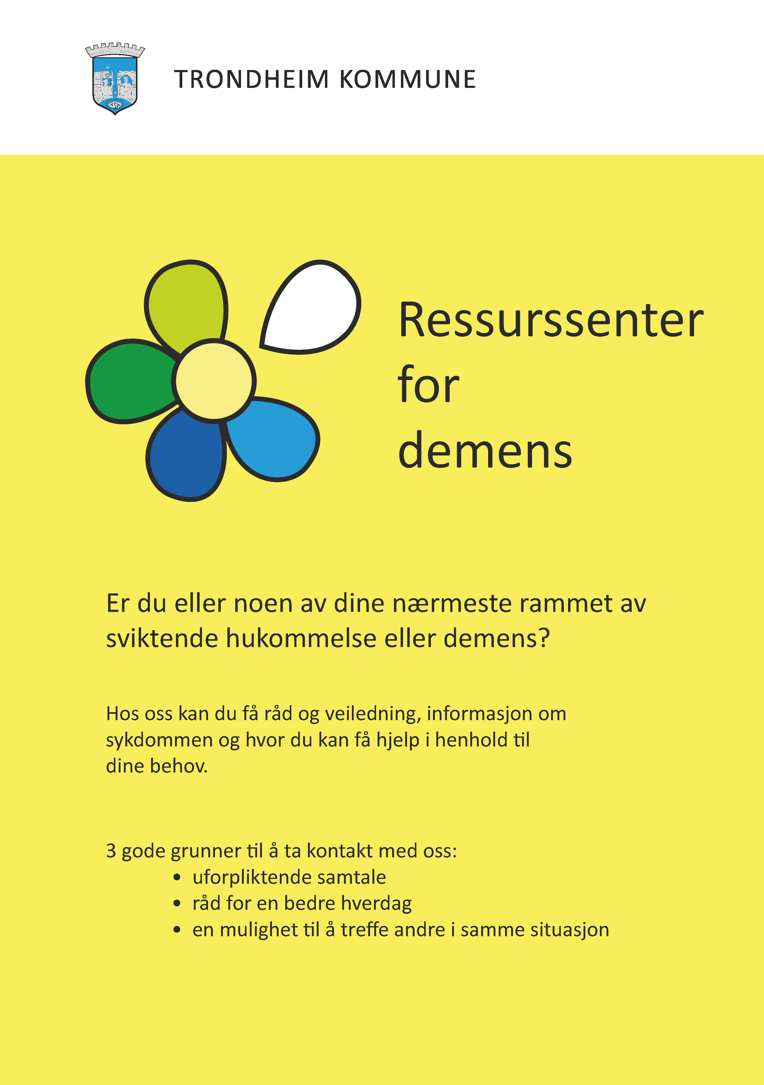 Brosjyre ressurssenter for demens side 1